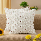 DFXSZ Spring Summer Pillow Covers 18x18 inch Set of 2 Farmhouse Decor Yellow Color Flower Heart Sunflower Soft Plush Faux Fur Jacquard Throw Pillows for Sofa Holiday Spring Home Decor PTK024C18