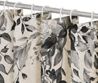 Grey Eucalyptus Shower Curtain, Watercolor Plant Leaves with Floral Bathroom Shower Curtain Set, Gray White, 72x72