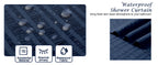 Moga Navy Blue Fabric Shower Curtains for Bathroom - Blue Hotel Spa Polyester Cloth Bath Curtain with 12 Holes, 72x72, Machine Washable, Navy Blue
