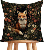 William Morris Abstract Vintage Print Floral Velvet Design Throw Pillow Covers Home Decor, Retro Art Decor Pillowcase Cushion Cover for Bed Sofa Living Room, Square 18x18inch (Black-Floral2)