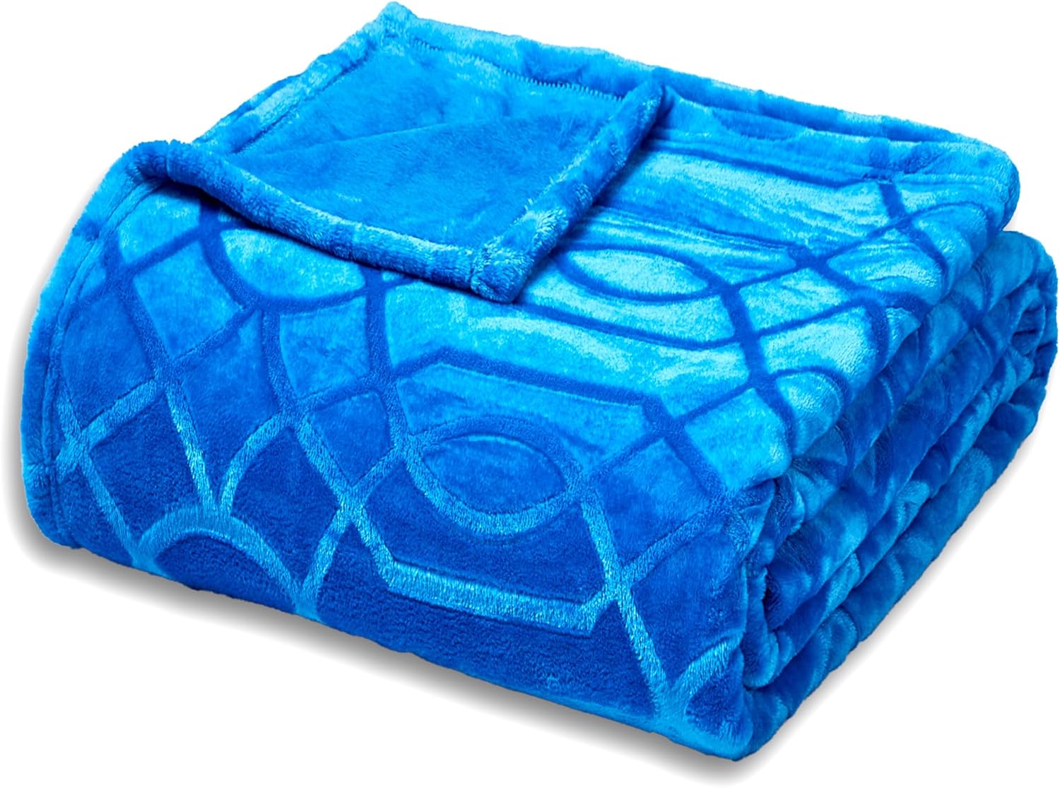 Soft Cozy Fleece Throw Blanket, 50x60 Inches – Lightweight Plush Blanket for Couch, Fuzzy 3D Jacquard Design, for Sofa, Bed & Travel - Dark Grey