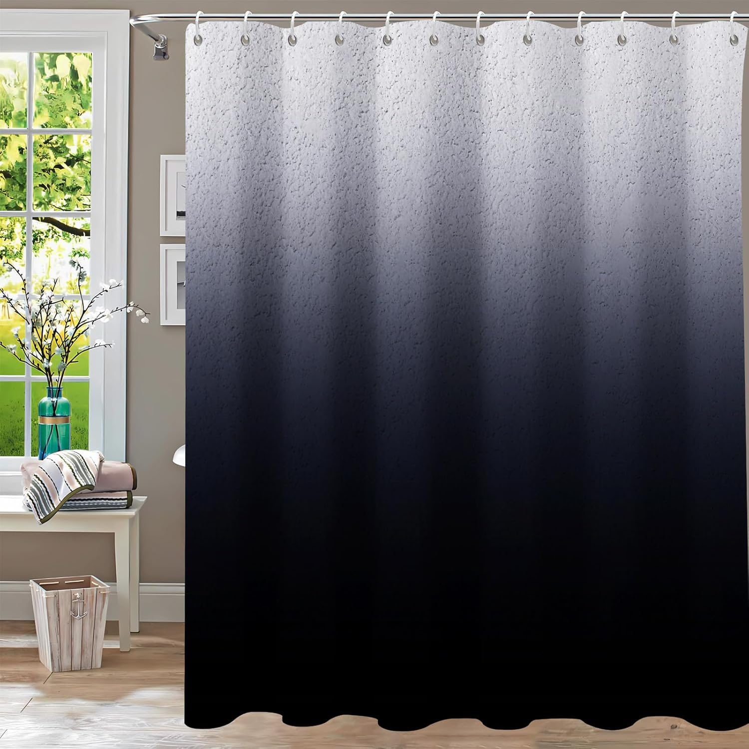 Shower Curtain Blue Eucalyptus Shower Curtains for Bathroom, Watercolor Leaf Shower Curtain Sets Waterproof Plant Shower Curtain Leaves Fabric Cloth Bathroom Curtains 72x72 inch with Hooks