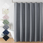 Moga Navy Blue Fabric Shower Curtains for Bathroom - Blue Hotel Spa Polyester Cloth Bath Curtain with 12 Holes, 72x72, Machine Washable, Navy Blue