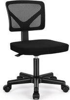 Small Office Desk Chair, Ergonomic Low-Back Mesh Rolling Work Swivel Chairs with Wheels, Armless Comfortable Seat Lumbar Support for Home, Bedroom, Study, Student, Adults,Classic Black